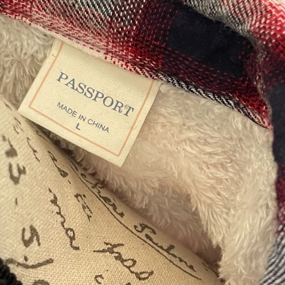 Passport Button Down Sherpa Lined Plaid Shirt Siz… - image 7